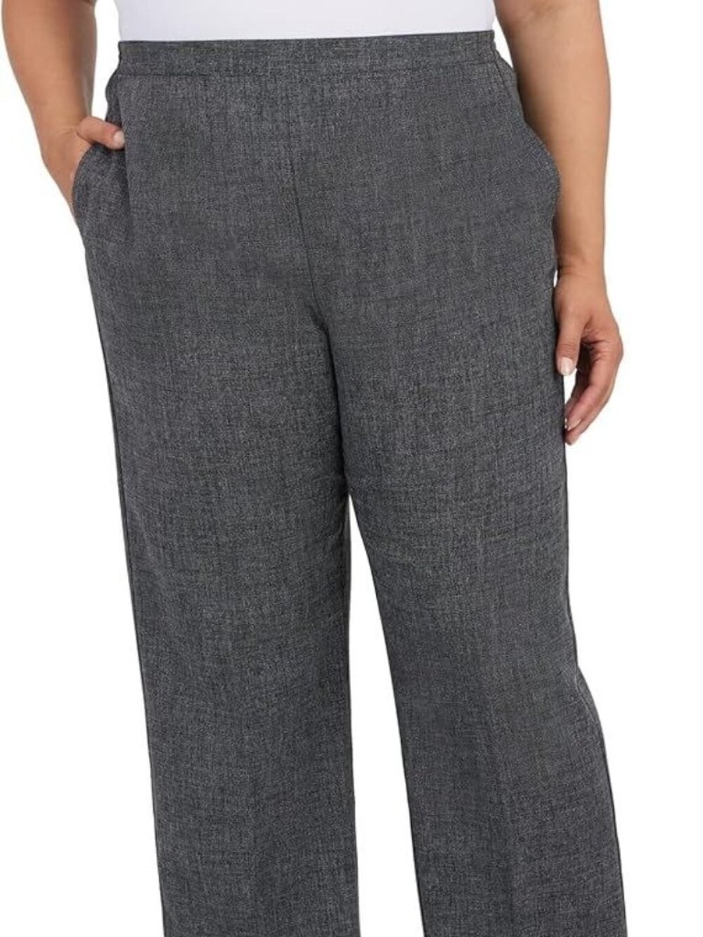 $52 Alfred Dunner Women's Mélange Pull-On Straight Leg Average Leng Size 18W